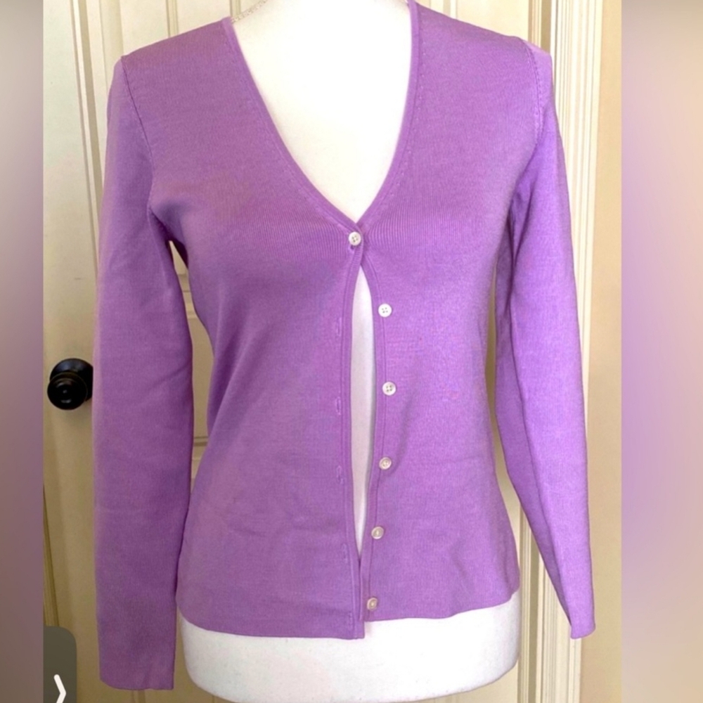 Ann Taylor Silk Cardigan Large